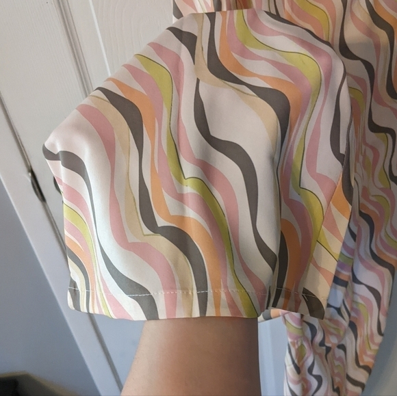 Retro Barbiecore Pink Multicolor Tie-Shoulder SheIn Jumpsuit Size Small - Picture 7 of 11